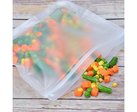 5Pcs Reusable Frosted Self Sealed Sandwiches Food Freezer Storage Bag Organizer