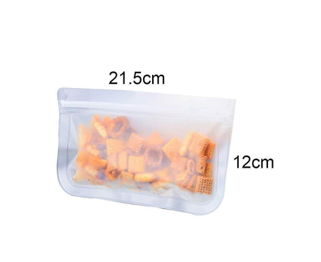 5Pcs Reusable Frosted Self Sealed Sandwiches Food Freezer Storage Bag Organizer