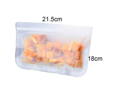 5Pcs Reusable Frosted Self Sealed Sandwiches Food Freezer Storage Bag Organizer