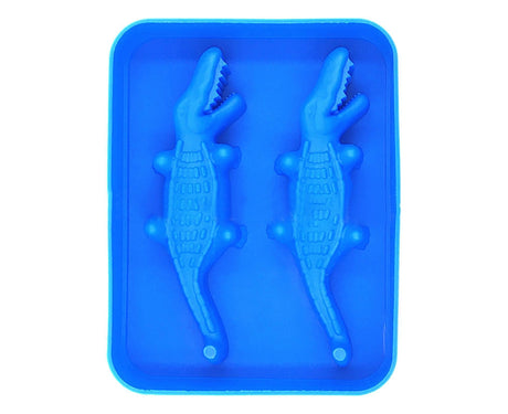 Ice Mould Tray Creative 3D Crocodile Shape Silicone Mold-Dark Blue