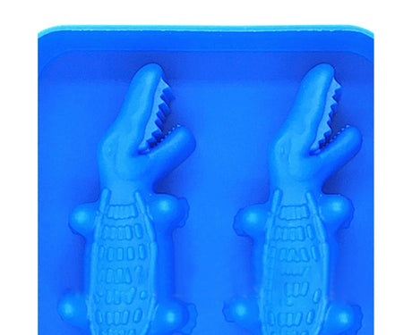 Ice Mould Tray Creative 3D Crocodile Shape Silicone Mold-Dark Blue