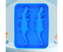 Ice Mould Tray Creative 3D Crocodile Shape Silicone Mold-Dark Blue