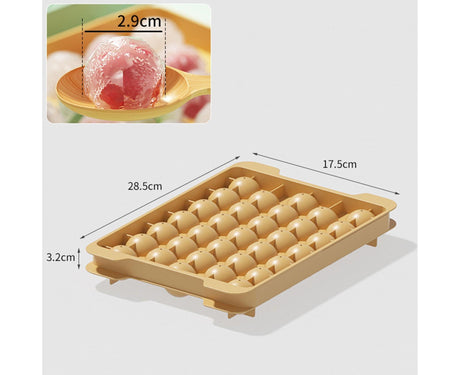 Ice Cube Mold Compartment Large Capacity PP Multi-grid Lidded Ice Ball Maker Kitchen Supplies-Yellow