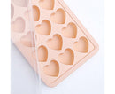 Ice Mold Portable Easy Clean Silicone Anti-slip Heart-shaped 21 Grids Ice Cube Mould for Home-Pink