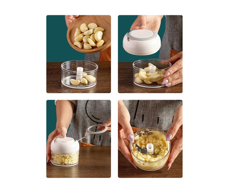Effective Garlic Blender Multi-use PP Practical Food Grade Materials Garlic Chopper for Home-White