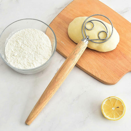 Set of 2 Bread Dough Whisks - Danish Dough Mixer Hand Stirrer