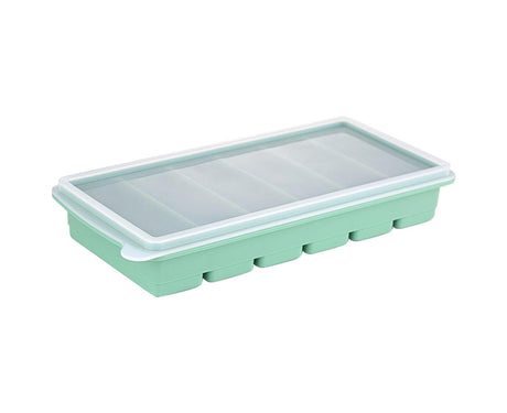 Ice Tray Stretchy 6 Cavities Silicone Low Temperature Resistance Ice Cube Mold Kitchen -Cyan