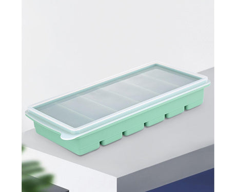 Ice Tray Stretchy 6 Cavities Silicone Low Temperature Resistance Ice Cube Mold Kitchen -Cyan