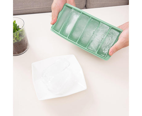 Ice Tray Stretchy 6 Cavities Silicone Low Temperature Resistance Ice Cube Mold Kitchen -Cyan