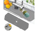 Sink Faucet Mat Silicone Splash-proof Drain Pad-Grey M