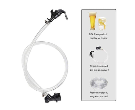 3/16 Inch Beer Line Liquid Ball Lock Assembly Kit for Home Brew Dispensing Keg-Black