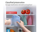 Reusable Eco-friendly Silicone Fridge Food Organizer Sealing Storage Pouch Bag-Pink 1500ML