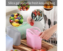 Reusable Eco-friendly Silicone Fridge Food Organizer Sealing Storage Pouch Bag-Pink 1500ML