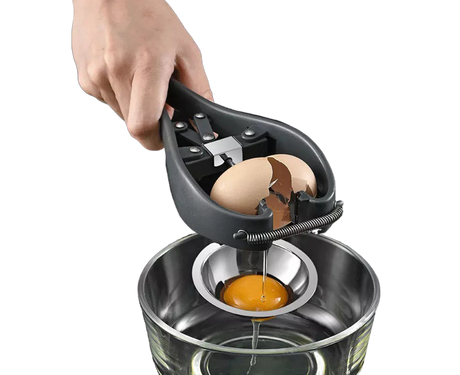 Egg Opener Detachable Filter Kitchen Egg Scissors -Black