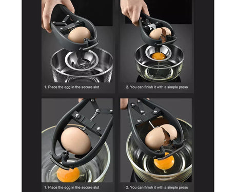 Egg Opener Detachable Filter Kitchen Egg Scissors -Black