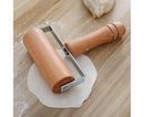 Rolling Pin Non-stick Wheel Design Wood Kitchen Rolling Pin for Dough Rolling-Wood Color