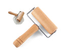 Rolling Pin Non-stick Wheel Design Wood Kitchen Rolling Pin for Dough Rolling-Wood Color