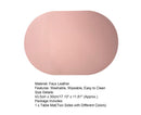 Table Mat Non-slip Wipeable Faux Leather Oval Shape Insulation Pad for Dining Room-Pink
