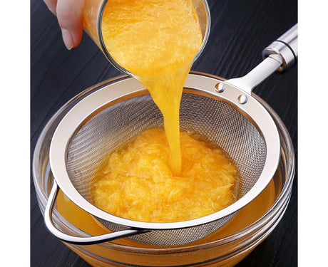 Stainless Steel Colander Long Handle Juice Soybean Milk Soup Filter Skimmer Tool-Medium