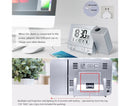 Desk Snooze LED Digital Backlight Date Function USB Charge Alarm Clock Projector-Silver - Silver