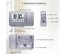 Desk Snooze LED Digital Backlight Date Function USB Charge Alarm Clock Projector-Silver - Silver