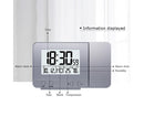 Desk Snooze LED Digital Backlight Date Function USB Charge Alarm Clock Projector-Silver - Silver