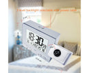 Desk Snooze LED Digital Backlight Date Function USB Charge Alarm Clock Projector-Silver - Silver