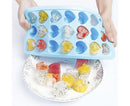 Ice Mold Portable Easy Clean Silicone Anti-slip Heart-shaped 21 Grids Ice Cube Mould for Home-Blue