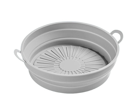Air Fryers Bakeware Foldable Silicone Grill Pan -Grey 8.5inch