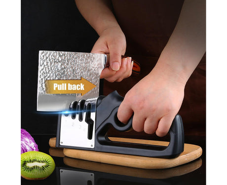Cutter Sharpener Stainless Steel Whetstone-Black