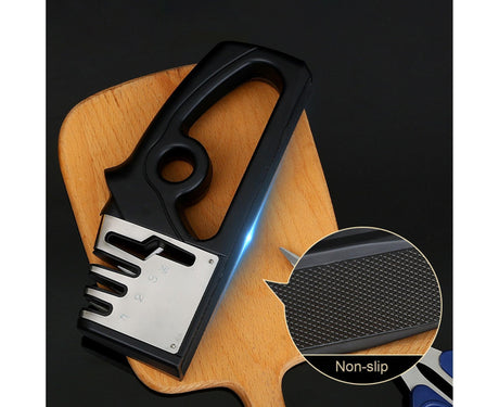 Cutter Sharpener Stainless Steel Whetstone-Black