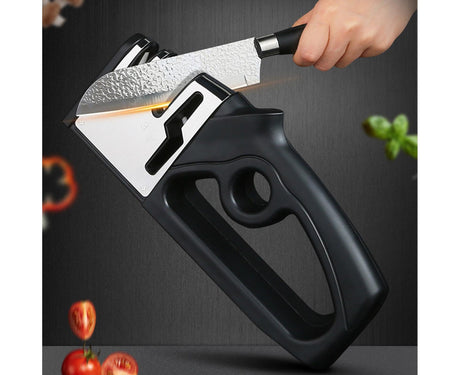 Cutter Sharpener Stainless Steel Whetstone-Black