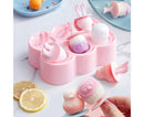 6 Grids Triangle/Rectangle Shape Silicone Kitchen DIY Ice Cream Maker Tray Mould-Green Rectangle