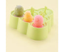 6 Grids Triangle/Rectangle Shape Silicone Kitchen DIY Ice Cream Maker Tray Mould-Green Rectangle