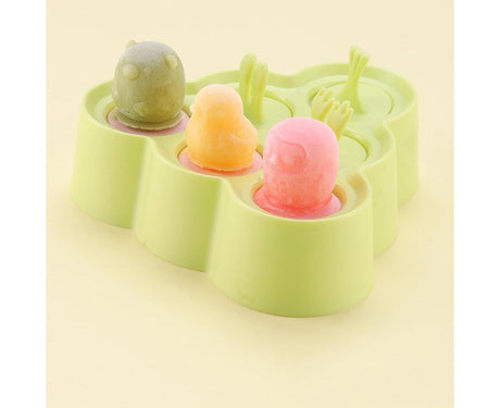 6 Grids Triangle/Rectangle Shape Silicone Kitchen DIY Ice Cream Maker Tray Mould-Green Rectangle