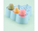6 Grids Triangle/Rectangle Shape Silicone Kitchen DIY Ice Cream Maker Tray Mould-Green Rectangle