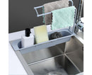 Home Kitchen Telescopic Sink Storage Tray Rack Holder Expandable Drain Basket-Blue