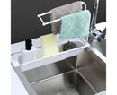 Home Kitchen Telescopic Sink Storage Tray Rack Holder Expandable Drain Basket-Blue