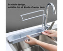 Home Kitchen Telescopic Sink Storage Tray Rack Holder Expandable Drain Basket-Blue