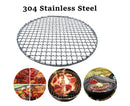 Round Stainless Steel BBQ Grill Roast Mesh Net Non-stick Barbecue Baking Pan-20cm