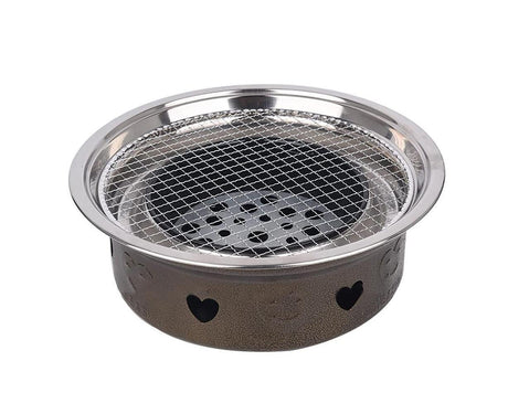 Round Stainless Steel BBQ Grill Roast Mesh Net Non-stick Barbecue Baking Pan-20cm