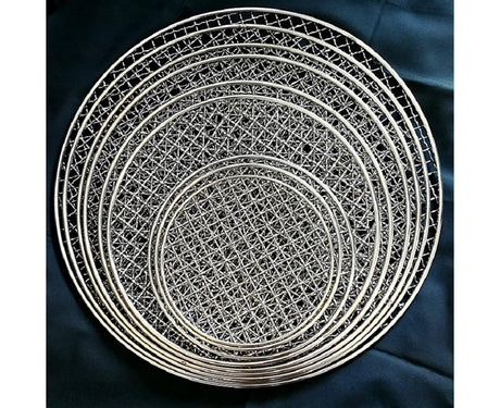 Round Stainless Steel BBQ Grill Roast Mesh Net Non-stick Barbecue Baking Pan-20cm