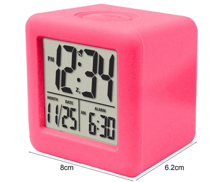 Digital Clock Shock-proof Snooze Function Silicon Cover Electrical LED Clock Household Supplies - Green