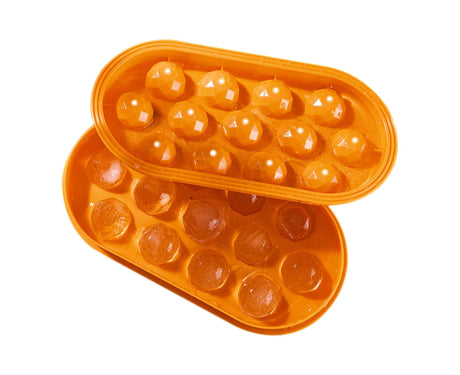 Ice Mold Stackable Clear Waterline Silicone Easy to Demold Ice Ball Mold for Bar-Orange 13 Grids