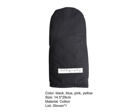 Heat Insulated Glove Cotton Grilling Gloves-Black