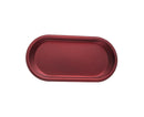 Storage Tray Mini Portable Oval Stainless Steel Towel Tray for Household-Red L