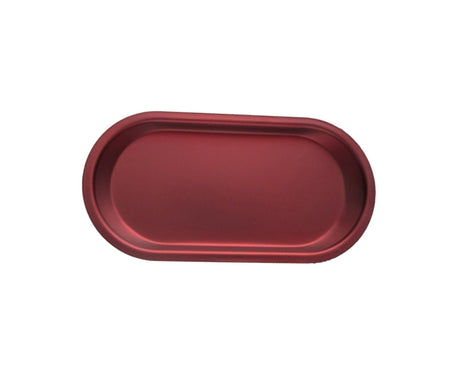 Storage Tray Mini Portable Oval Stainless Steel Towel Tray for Household-Red L