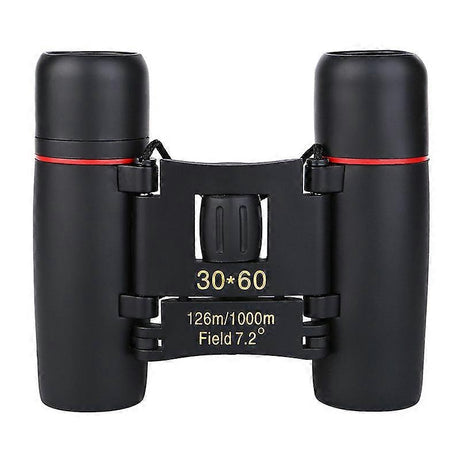 30x60 Foldable Binoculars Red Coated Mini Compact Binoculars for Outdoor Use