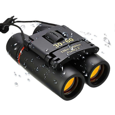 30x60 Foldable Binoculars Red Coated Mini Compact Binoculars for Outdoor Use