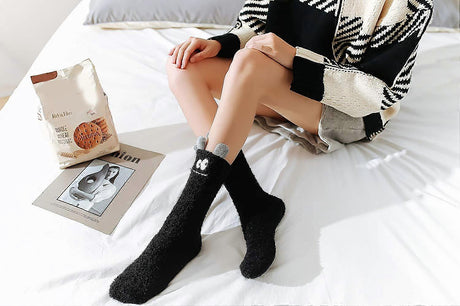 5 Pairs Fluffy Bed Socks for Women Winter Warm Cuddly Christmas Socks